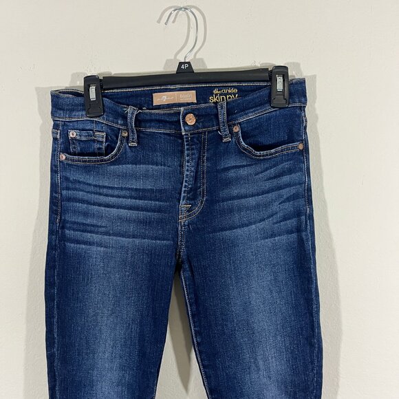 7 for all Mankind Women's B(AIR) Dark Wash Ankle Skinny Jeans Size 28 - Picture 5 of 11
